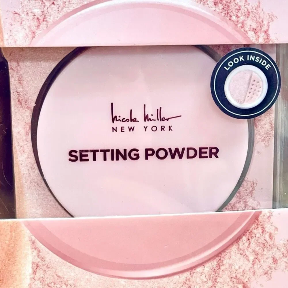 NWT Nicole Miller 3Pc Glow Set Lip Gloss Illuminating Highlighter Setting Powder